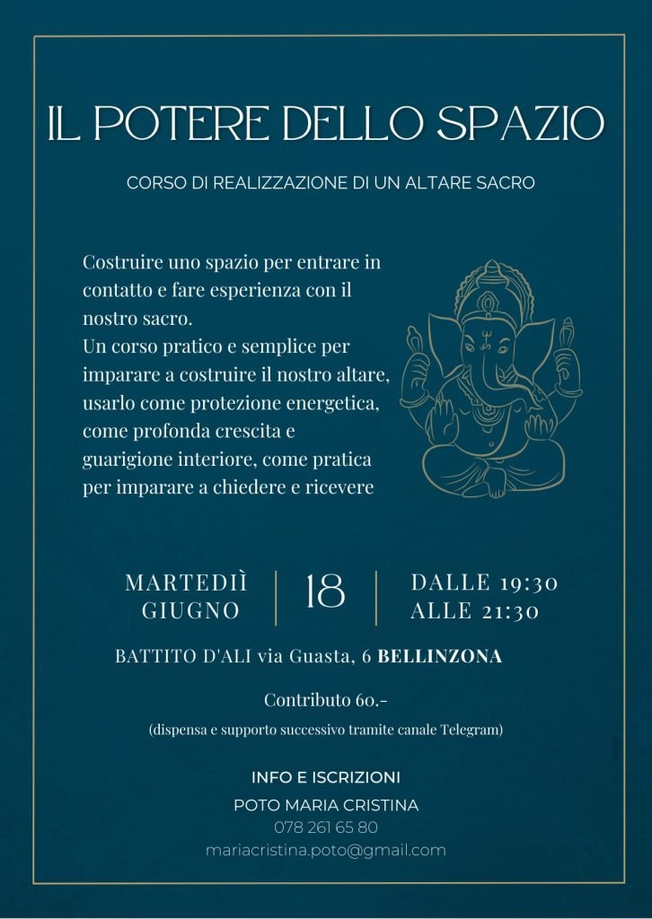 Corso di realizzazione di un altare sacro - Il potere dello spazio